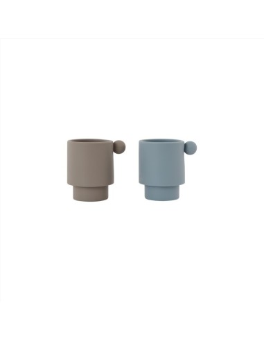 Pack 2 tazas silicona blue-clay