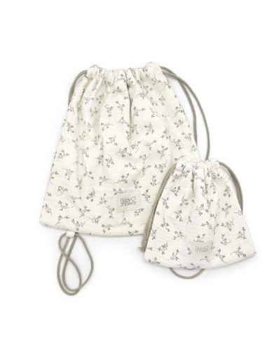 Set 2 bolsas merienda olive bloom