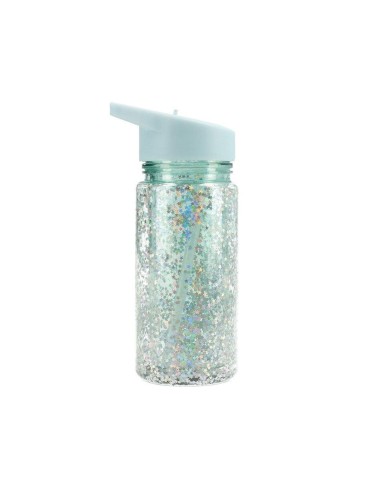 Botella glitter stars turquesa