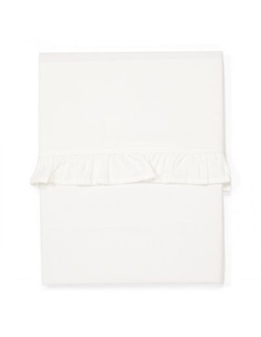 Sábana encimera de cuna Ruffle warm white