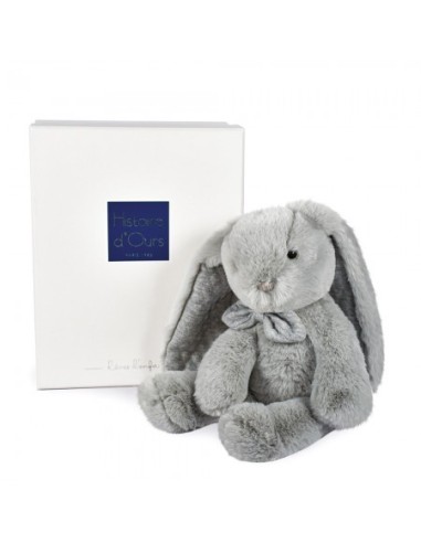 Peluche conejo preppy chic gris perla