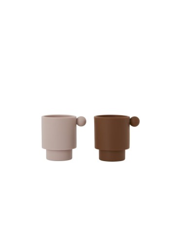 Pack 2 tazas silicona caramel/rose