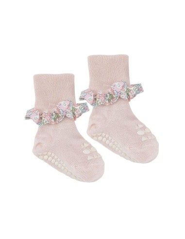 Calcetines suela antideslizante bamboo liberty soft pink 6-12 meses