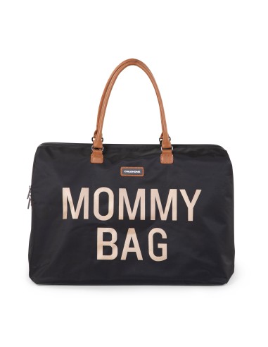 Mommy bag negro/dorado